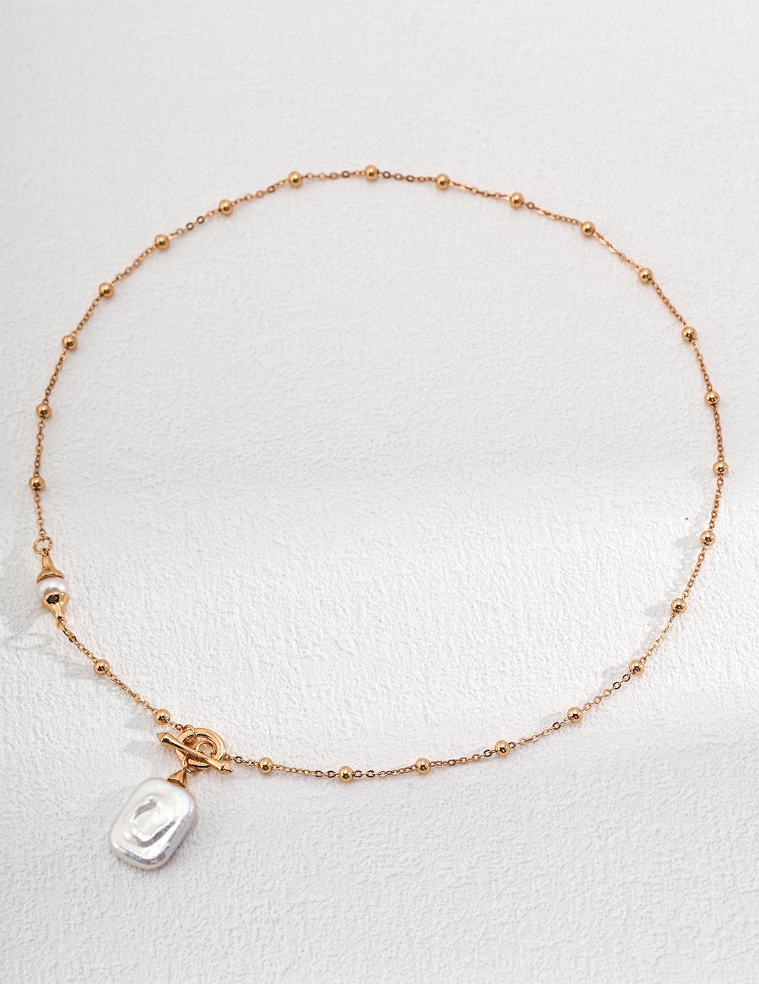 Natural Pearl Necklace Gold Plated