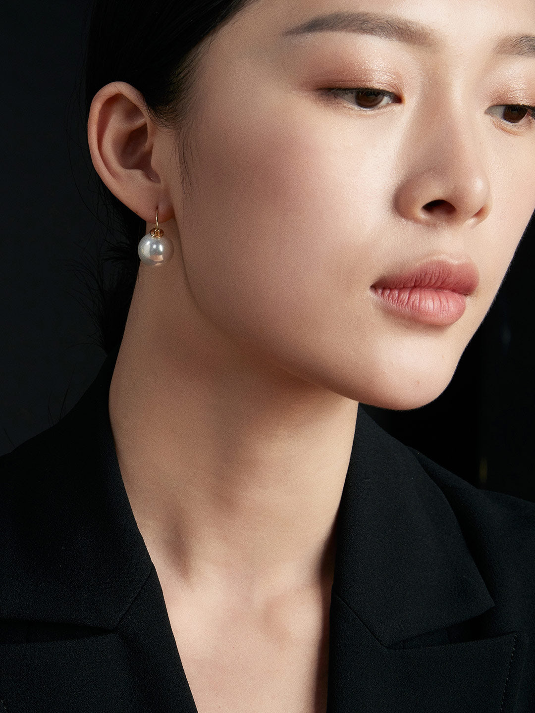 Big Natural Pearls Earring In Gold-Plated Silver