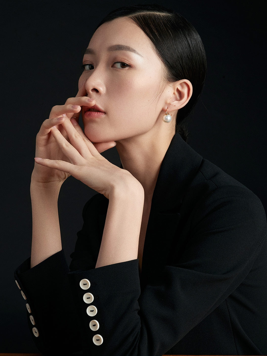 Big Natural Pearls Earring In Gold-Plated Silver