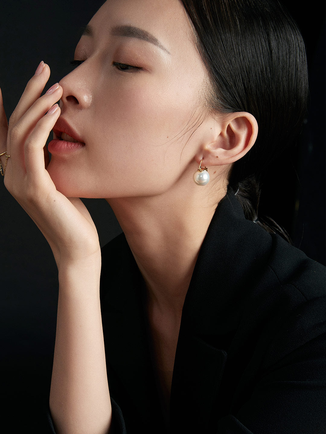 Big Natural Pearls Earring In Gold-Plated Silver