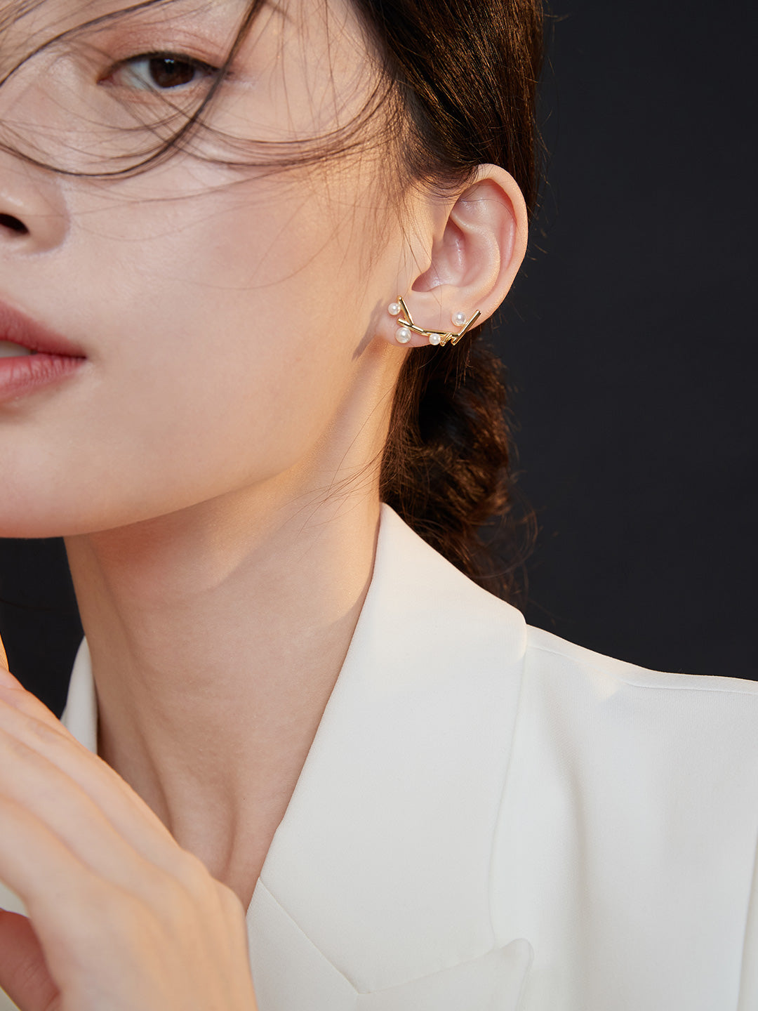 Contemporary Natural Pearl Earrings