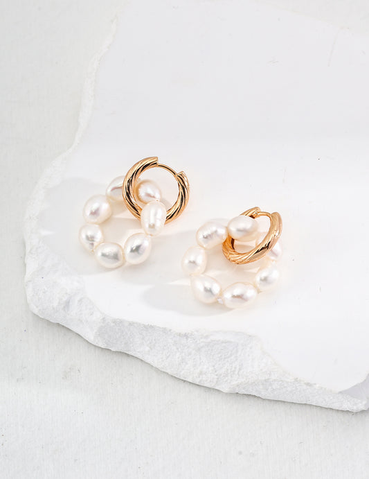 Natural Pearls Earrings (Pair) Pearl size approx 8mm