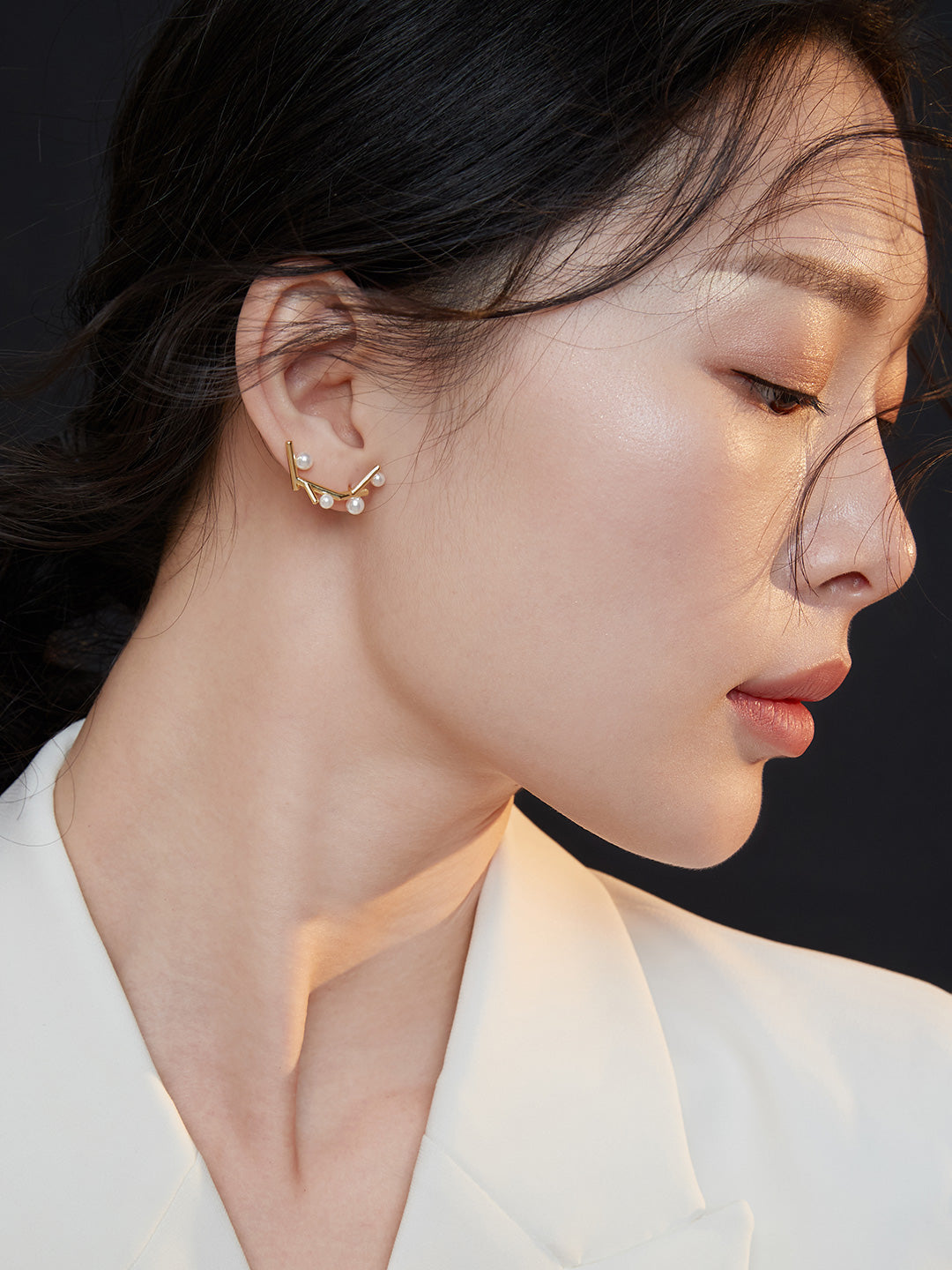 Contemporary Natural Pearl Earrings